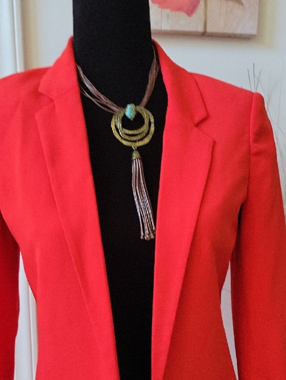 H&M Red Open-Front Blazer - Picture 3 of 4